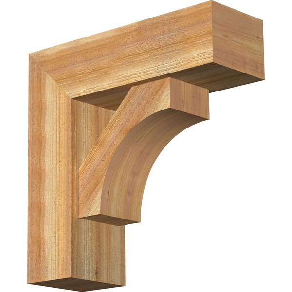 Ekena Millwork Westlake Block Rough Sawn Bracket w/ Offset Brace, Western Red Cedar, 8"W x 24"D x 24"H BKT0806X24X24WTL05RWR - main